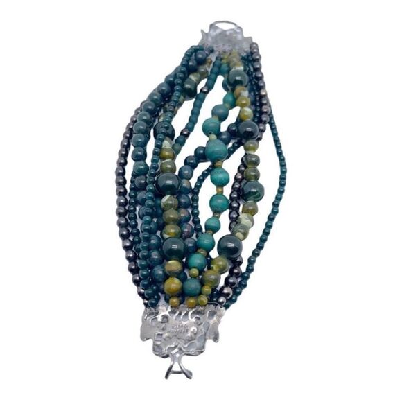 STEPHEN DWECK OOAK Luxury Y2K Jadeite Hematite Jade Designer Bracelet Signed - Picture 7 of 12